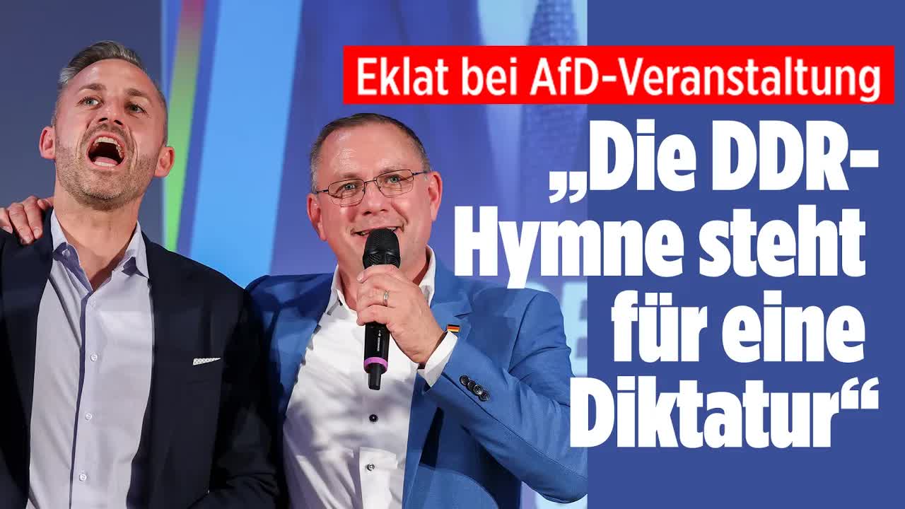 Eklat bei AfD-Veranstaltung: Chrupalla und Siegmund singen DDR-Hymne | Vertraulich-Clips
