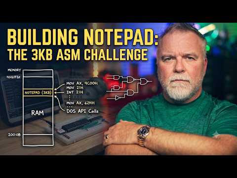The Challenge:  Can we build Notepad in 3K in assembly language?