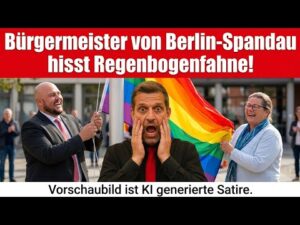 🔴 CDU BÜRGERMEISTER VON BERLIN – SPANDAU HISST REGENBOGENFAHNE‼️