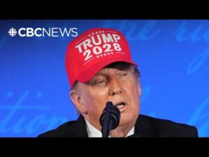 CBC News – Trump dons TRUMP 2028 hat, mocks media at rescheduled correspondents’ dinner