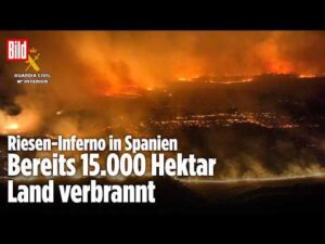 Waldbrand frisst sich durch Spanien: Drohnenaufnahmen zeigen das Ausmaß