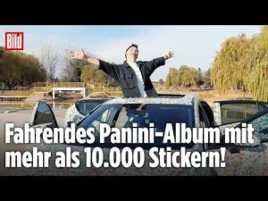 Influencer erfüllt sich Traum vom fahrenden Panini-Album und geht mit seinem Auto viral